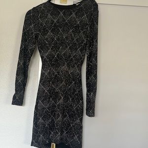 H&M black glitter bodycon dress